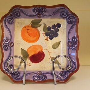 Vintage - Artistic Ceramic Plate with Swirl Design. Bowring. GUC